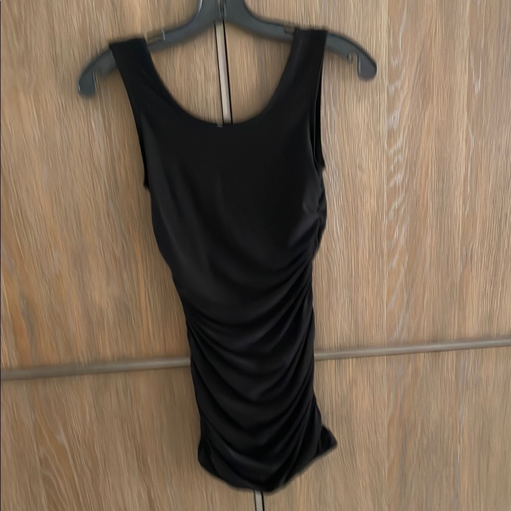 Kids Casual Ruched Black Dress